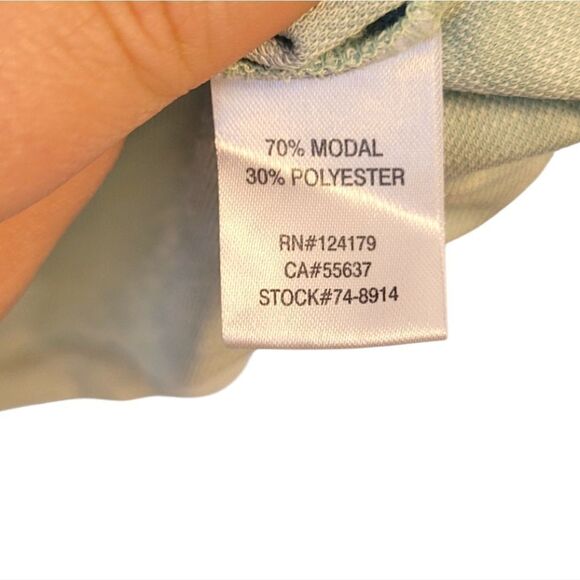 Johnston and Murphy Light Mint Green Slubbed Modal V-Neck T-Shirt - Picture 4 of 5